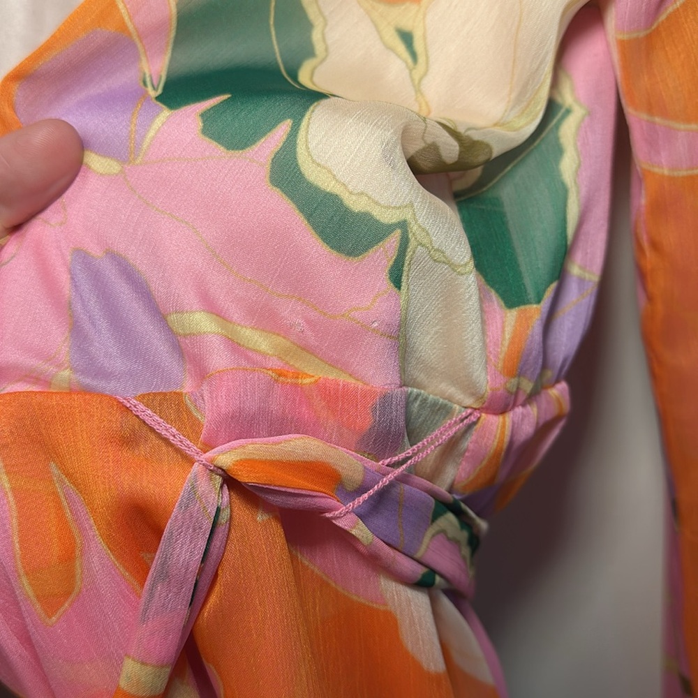 Alex Marie Sail Into Summer Laurel Long Sleeve Pink Floral Dress Size 12 - Picture 6 of 6